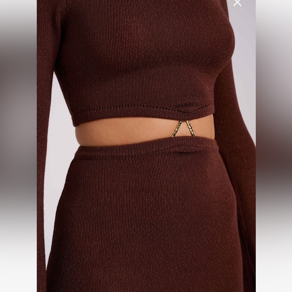 Flare Sleeve Knit Dress - Chocolate - Picture 6 of 7